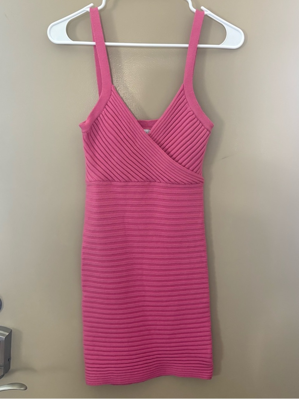 Princess Polly Pink Ribbed Knit Tank Dress